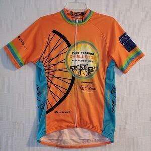Voler Cycling Jersey Men's Large  Orange Full Zipper‎